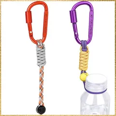 ☆彡送料無料でお届け☆彡 [TOCCOOL] 2枚入り アルミニウム合金 カラビナ ボトルホルダー 丈夫なパラコードストラップ付き 多機能 ポータブル 吊り下げ ストラップ キーホルダー クリップ ハイキング/キャンプ/バックパッキング/トラベル/アウトドアに