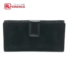 GUCCI グッチ 長財布 インターロッキングG スエード/エナメル ブラック