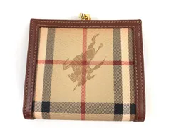 55 未使用級　BURBERRY バーバリー　二つ折り財布　がま口 未使用級】Burberry 二つ折り財布 ガマ口54 - メルカリ