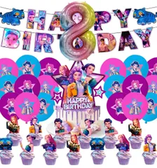 数字バルーン付き　KPOPガールズ! デーモンハンターズ　誕生日バルーンセット　誕生日飾り　バースデーパーティ