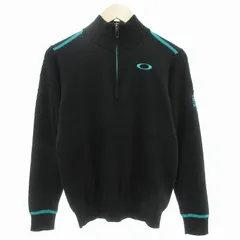 オークリー OAKLEY 美品 ニット セーター ゴルフウェア ハーフジップ 長袖 M 黒 ブラック /AEのサムネイル
