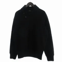 ポロ ラルフローレン POLO RALPH LAUREN タグ付きトレーナー プルオーバー ショールカラー ニット切替 長袖 無地 M 黒 ブラック