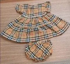 最終価格 バーバリー キッズ チェック ワンピース + インナーハーフパンツ セット サイズ 12M
