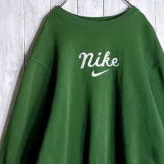 【国内正規品】ナイキ NIKE グリーン センターロゴ刺繍 筆記体刺繍 緑 スウェット トレーナー #418