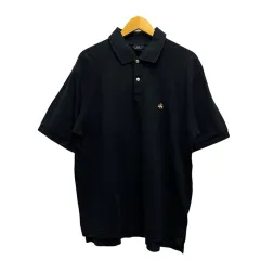 ブルックス ブラザーズ ブラック フリース BROOKS BROTHERS BLACK FLEECE ポロシャツ ワンポイント 刺繍 半袖 L  黒 ブラック 金 ゴールド