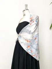 着物リメイク羽織物ストールショールフリーサイズ大人可愛いストール送料無料ハンドメイド着物リメイク羽織物NO.6082
