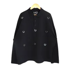 RAF SIMONS FRED PERRY MULTICOLOR LAURELL L/S POLO BLACK サイズL ラフシモンズ フレッドペリー マルチカラー ローレル ロングスリーブ ポロ トップス 大名店
