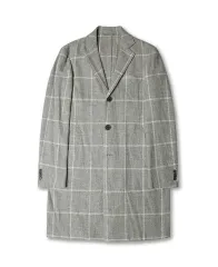 リングジャケット Ring Jacket ライトグレー チェック Single コート Classic