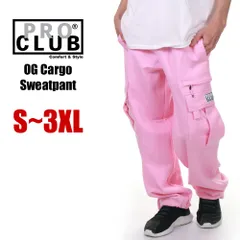 【新品・未使用】【ピンク】プロクラブ スウェット カーゴパンツ メンズ レディース キッズ 大きいサイズ PRO CLUB カーゴ スウェットパンツ パンツ ワイド 無地 厚手 太め ゆったり USA ブランド スポーツ ダンス 衣装 51pc0401