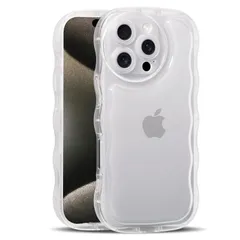 iPhone 16 pro max ケース クリア ウェーブ おしゃれ TPU 韓国 かわいい 可愛い スマホケース 人気 シンプル 滑り止め 薄型 軽量 耐衝撃 指紋防止 レンズ保護 R1144