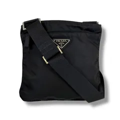 PRADA プラダ　トライアングルロゴ　ミニショルダーバッグ　テスートナイロン　ブラック　黒