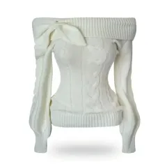 soulscolor - クララケーブル オフショルダーニット