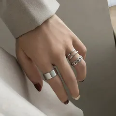 シルバーリング 3点セット 指輪 レディース メンズ ユニセックス アクセサリー 韓国 パンク