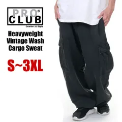 【新品・未使用】【ブラック／黒】プロクラブ スウェット カーゴパンツ メンズ レディース キッズ 大きいサイズ PRO CLUB ヘビーウェイト カーゴ スウェットパンツ ワイド 無地 厚手 太め ゆったり USA ブランド ダンス 衣装 44pc0403