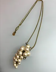 ヴィンテージ コットンパール グレープモチーフ ネックレス｜大ぶり ボリュームデザイン