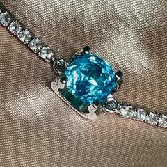 スカイブルートパーズ　シルバーブレスレット　artificial