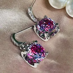 ピンクブルーグラデーションMIX シルバーピアス