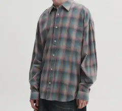 dnsr オーバーサイズ フランネル CHECK シャツ ピンク Mサイズ