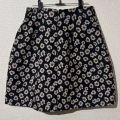 M'S GRACY エムズグレーシー スカート L レディース ブラック 黒 40  ひざ丈 通年 重ね着 カジュアル フレア 総柄 花柄 春 オフィスカジュアル オフィス 仕事着 シンプル お出かけ デート 普段着 私服 通勤 おしゃれ着 普段使い