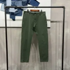 (34インチ) ダーカス カジュアル スリムフィット ストレッチ チノパンツ コットン パンツ