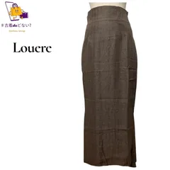 Louere 美シルエット ヘリンボーン ハイウエスト ペンシルスカート L 茶 ルエレ ロングスカート タイト スリット スタイルアップ 華奢見え 上品 きれいめ カジュアル オフィス デート 春 秋 冬 古着
