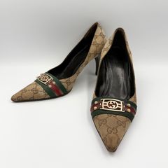 GUCCI GGキャンバス バンブーヒール パンプス ピンヒール - メルカリ
