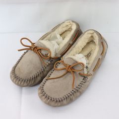 UGG モカシン スエード ボア ベージュ - メルカリ