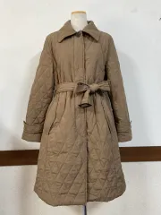 N5935 キルティング ダウン コート ロング コート ベルト付き