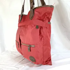 【イタリア製】オロビアンコ トートバッグ 赤 ナイロン レザー A4収納可 37