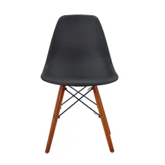 【ブラック座面＆ブラウン脚】イームズチェア リプロダクト ダイニングチェア ダイニングチェアー イームズチェア DSW eames イームズ チェアー DSW イームズ椅子 チェア イームズチェアー 木脚 椅子   