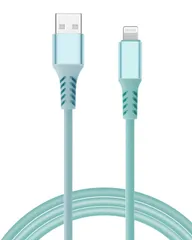 (1.5m iPhoneやiPadなどのライトニング端子対応 超高耐久 断線防止 グリーン) 柔らかい シリコン製 2.4A急速充電 ライトニングケーブル MFi認証 充電ケーブル iPhone