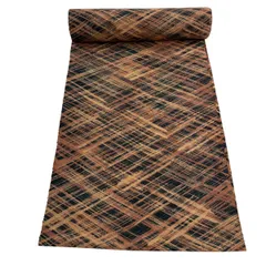 反物 優品 羽尺 羽織 和装コート 斜め格子 茶色 正絹 【中古】