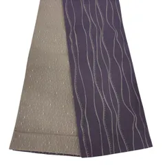 【美品】半幅帯 優品 幾何学 灰紫 化繊 【中古】