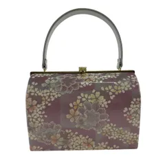 和装バッグ 優品 フォーマル 桜 市松模様 薄紫 エナメル 和装小物  【中古】