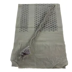 和装セット 優品 帯締め帯揚げ２点セット 麻の葉 灰色 正絹 和装小物  【中古】