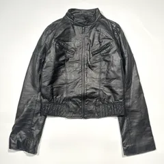 DIESEL ディーゼル レザー ライダースジャケット バックロゴ ブラック