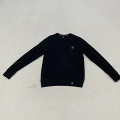 L カンゴール ブラック クルーネック スウェット Tシャツ 0112