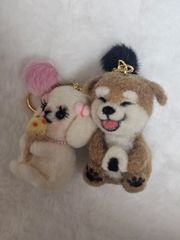 【マル74】チワワ ダックス 犬 羊毛フェルト キーホルダー ハンドメイド マル74様専用】チワワ ダックス 犬 羊毛フェルト キーホルダー
