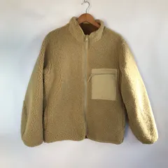 UNIQLO ボアフリースリバーシブルジャケット メンズ L ベージュ 3102202601080039
