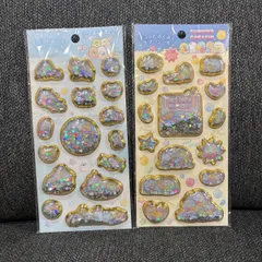 正規品 すみっコぐらし キラっとぷくぷくエアーシール 2枚セット キラキラ ラメ スパンコール ぷっくり 立体 シール