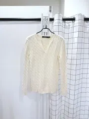 ラルフローレン Vネック レディース ケーブルニット