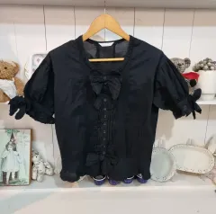 (PINK HOUSE/ピンクハウス) ブラック ロマンティック リー リボン ブラウス