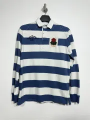 ストライプ ラグビーシャツ 長袖 R L F C Mサイズ