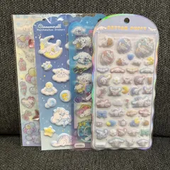 正規品 シナモロール シール 4点セット コットンパフィー ドロップジェリー マシュマロ キラキララインストーン