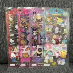 ドロップジェリーシール まとめ売り 4枚セット サンリオ クロミ 日焼けキティ ハローキティ ぷっくり きらきら