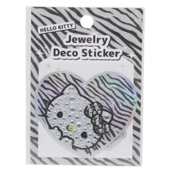 ハローキティ[ダイカットシール]ジュエリーデコステッカー/ギャルキティ グレー サンリオ 