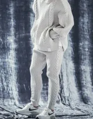 【ANGENEHM(アンゲネーム)】Light yarn cable stitch knit pants ニットパンツ