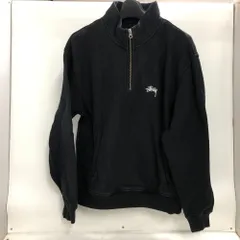 02w22091 ステューシー STUSSY  ハーフジップ 裏起毛 スウェット トレーナー  ブラック S  ベトナム製 メンズ  スウェット  コットン  【中古品】