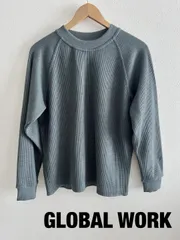 GLOBAL WORK　グローバルワーク　カットソー　【メンズ】～Sサイズ　グレーがかったグリーン　カジュアル　シンプル　大人　長袖　送料込み　6462333