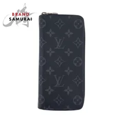 美品 ルイヴィトン モノグラム エクリプス ジッピーウォレット ヴェルティカル ブラック シルバー金具 PVC/レザー M62295 長財布 504483【中古】